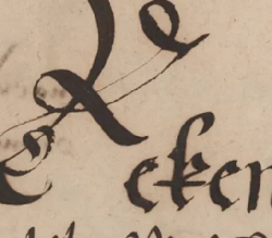 Part of old document displaying account